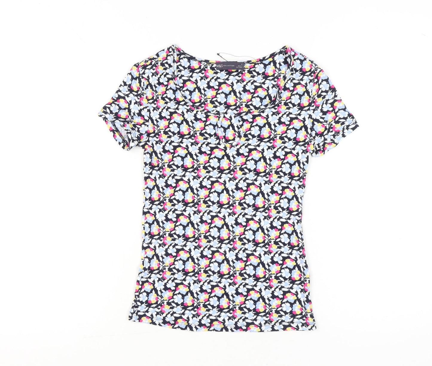 Womens UK Size 6 Marks and Spencer Multicoloured Basic T-Shirt