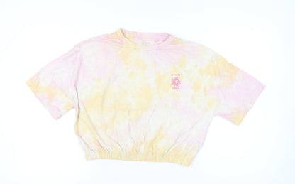 Womens UK Size S NEXT Multicoloured Cropped T-Shirt