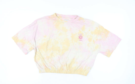 Womens UK Size S NEXT Multicoloured Cropped T-Shirt