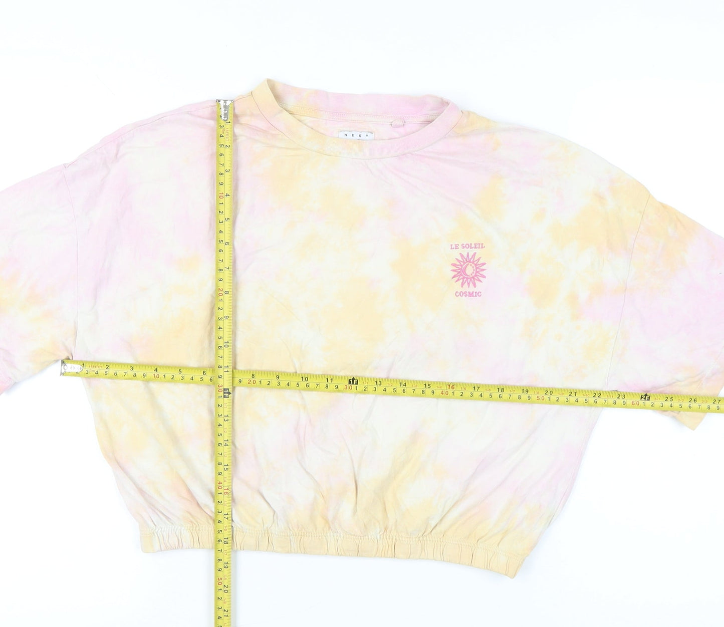 Womens UK Size S NEXT Multicoloured Cropped T-Shirt