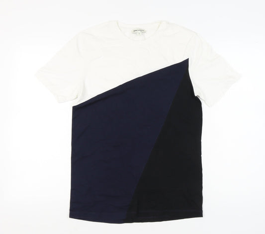 Reiss Men’s Multicoloured Colourblock Cotton T-Shirt Size M