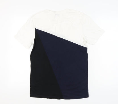 Reiss Men’s Multicoloured Colourblock Cotton T-Shirt Size M