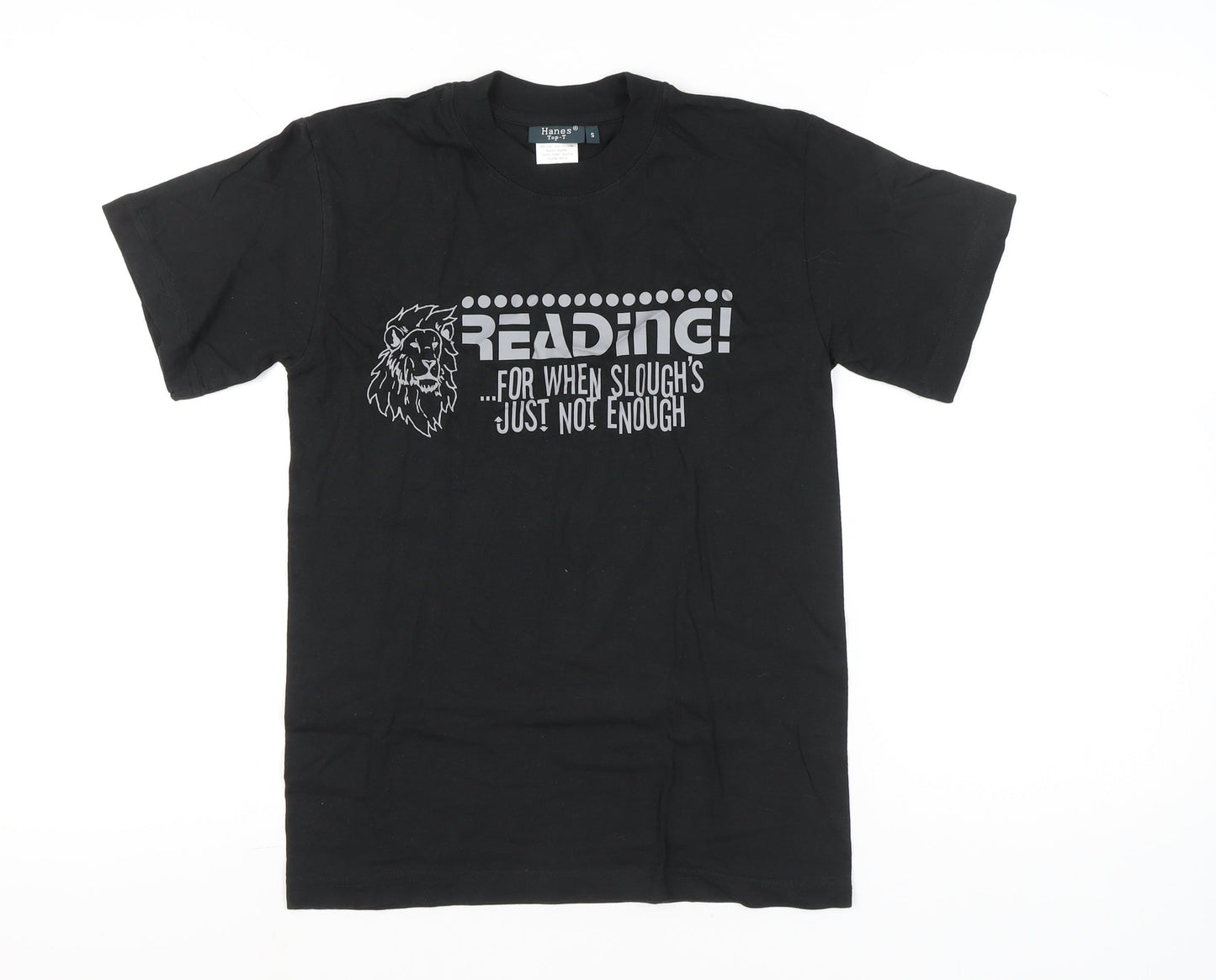 Mens UK Size S Hanes Black  T-Shirt