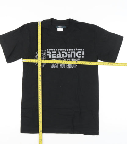 Mens UK Size S Hanes Black  T-Shirt