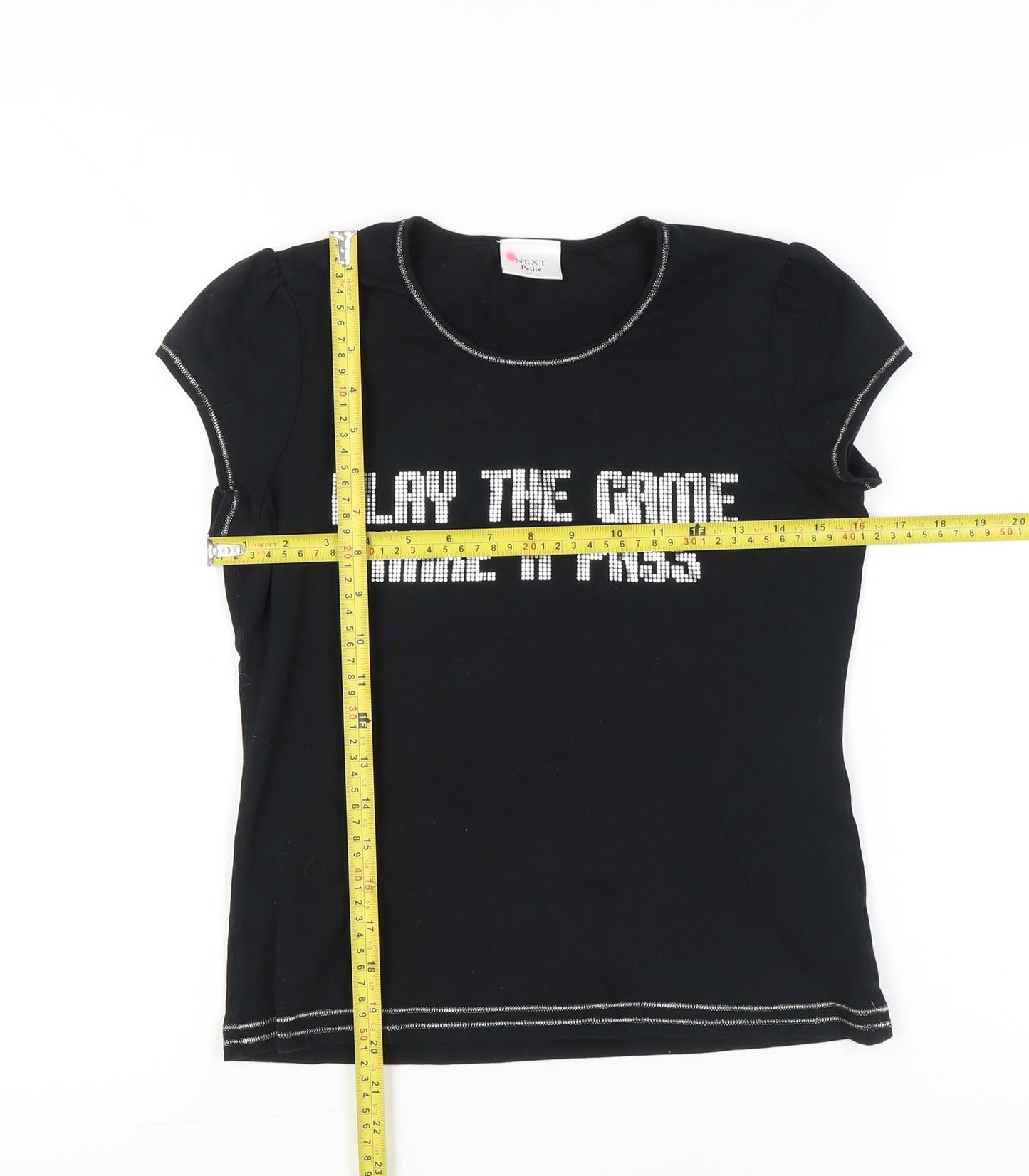 Womens UK Size 12 NEXT Black Basic T-Shirt