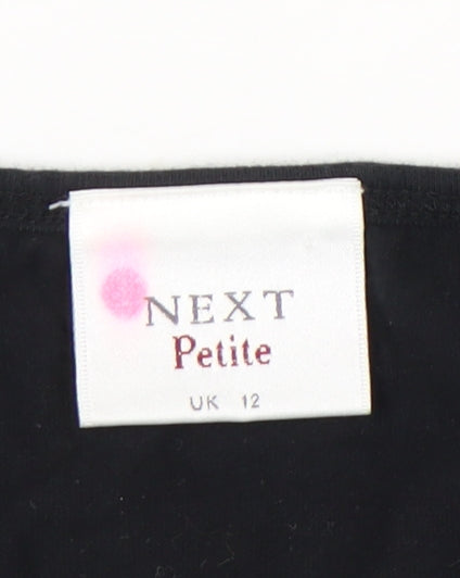 Womens UK Size 12 NEXT Black Basic T-Shirt