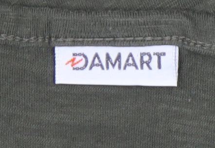 Damart Women’s Green Cotton T-Shirt UK 14/16 Embroidered Shoulders