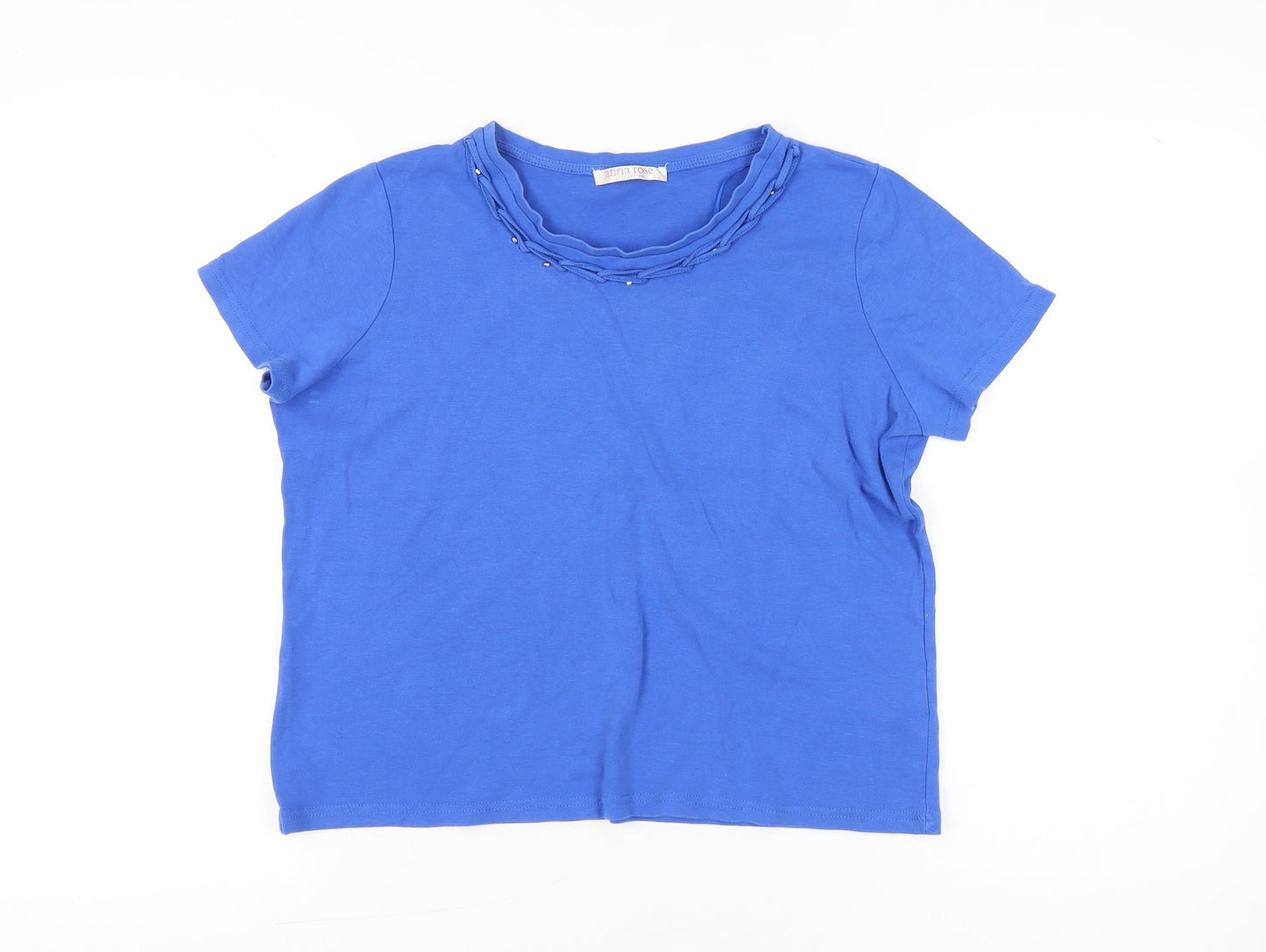 Womens UK Size L Anna Rose Blue Basic T-Shirt