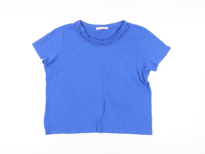 Womens UK Size L Anna Rose Blue Basic T-Shirt