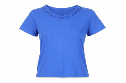 Womens UK Size L Anna Rose Blue Basic T-Shirt