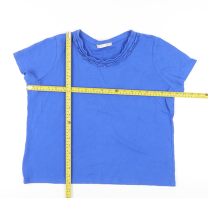 Womens UK Size L Anna Rose Blue Basic T-Shirt