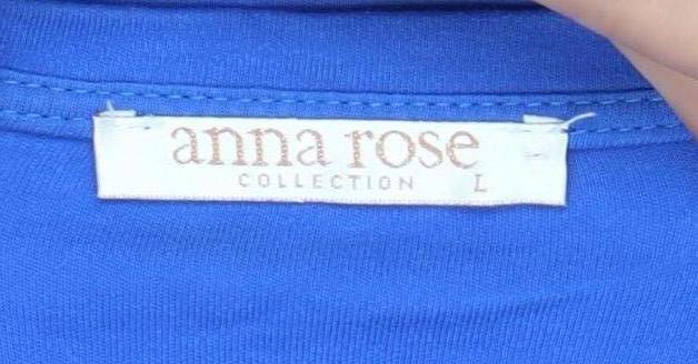 Womens UK Size L Anna Rose Blue Basic T-Shirt