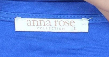 Womens UK Size L Anna Rose Blue Basic T-Shirt