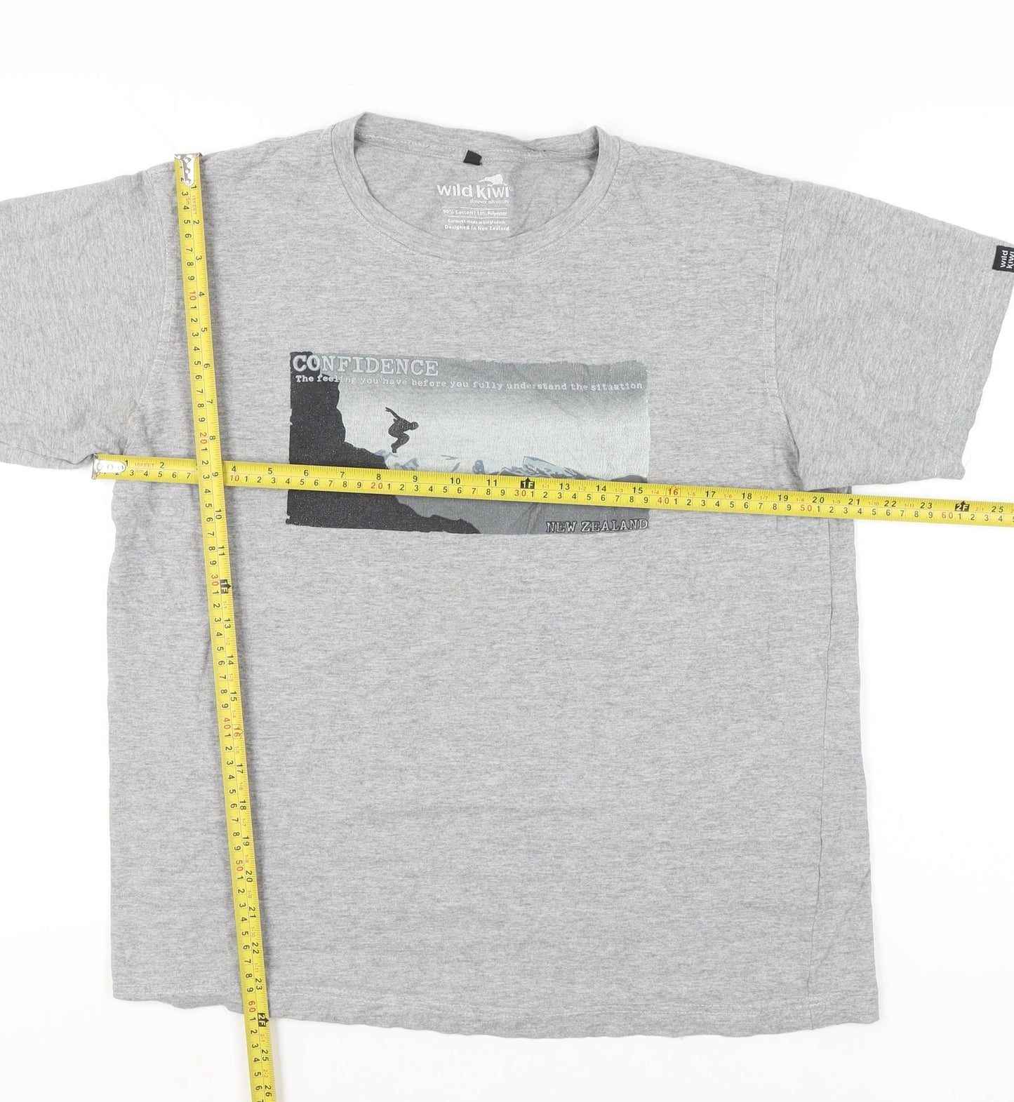 Wild Kiwi Men's Grey Medium Graphic Print Adventure T-Shirt