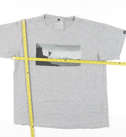 Wild Kiwi Men's Grey Medium Graphic Print Adventure T-Shirt