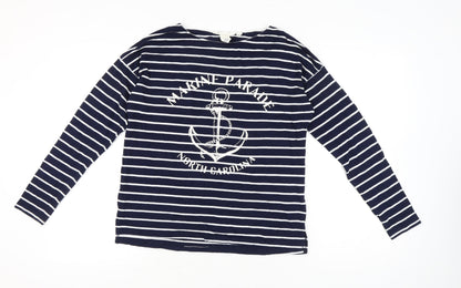 Womens UK Size S H&M Blue Basic T-Shirt