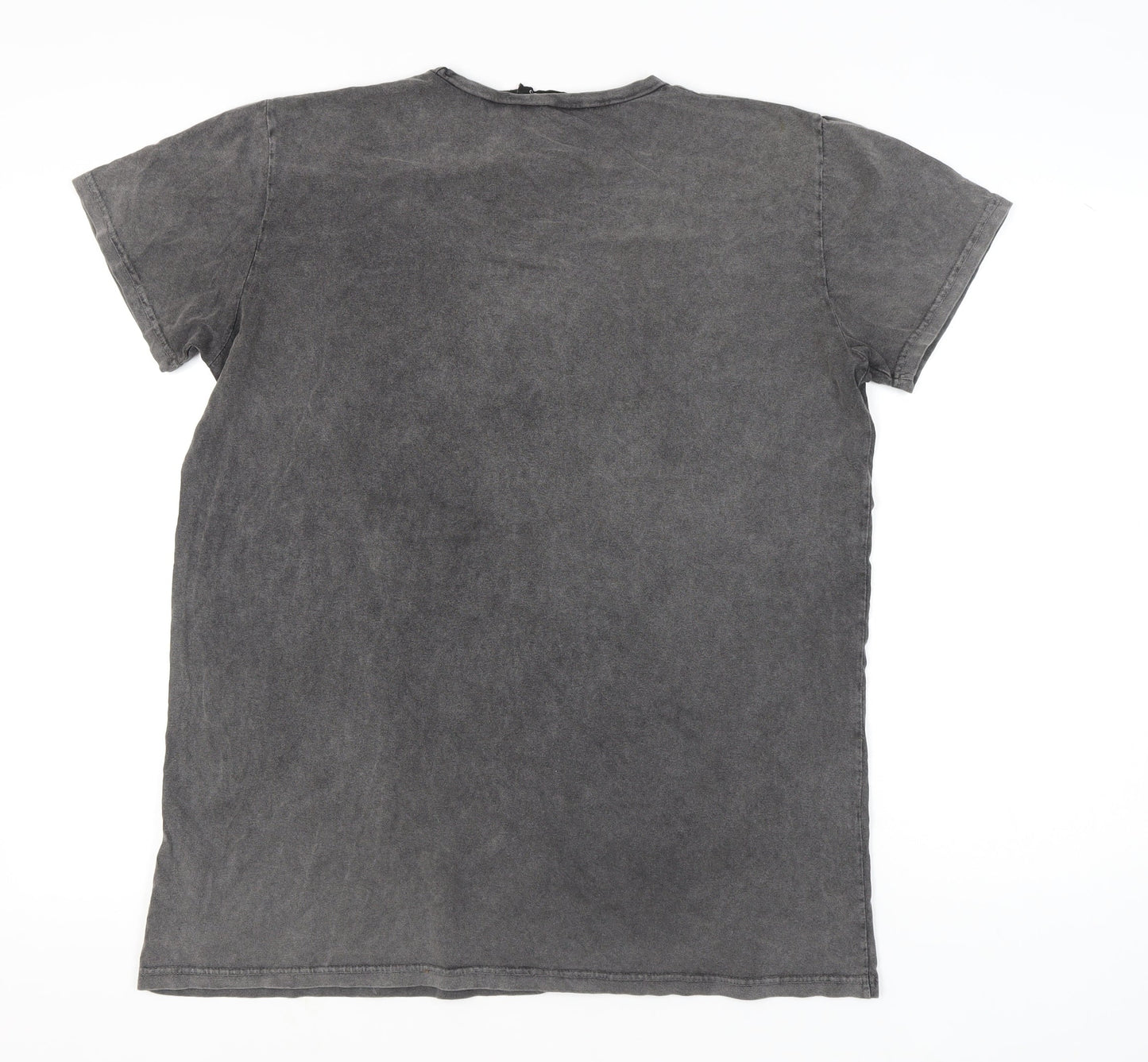 Boohoo Womens Grey Graphic Slogan Cotton T-Shirt UK 14