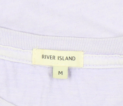 Womens UK Size M River Island Purple Basic T-Shirt