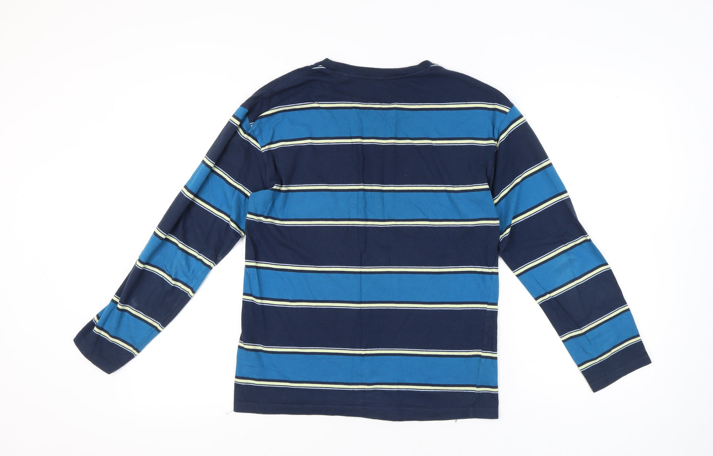 Next Men's Blue Striped Cotton Long Sleeve T-Shirt Size S