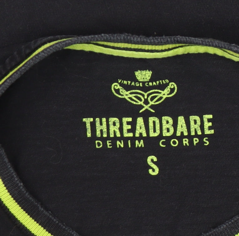 Threadbare Men’s Black S Crew Neck Short Sleeve T-Shirt