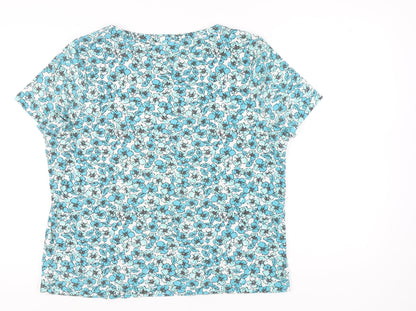 Womens UK Size L Bm Casual Blue Basic T-Shirt