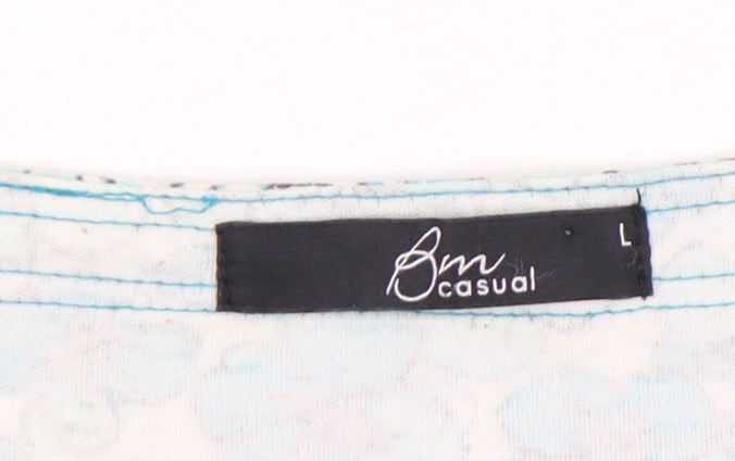 Womens UK Size L Bm Casual Blue Basic T-Shirt