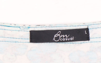 Womens UK Size L Bm Casual Blue Basic T-Shirt