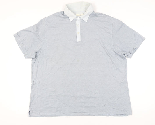 Marks and Spencer Men’s Blue 2XL Cotton Short Sleeve Polo Shirt