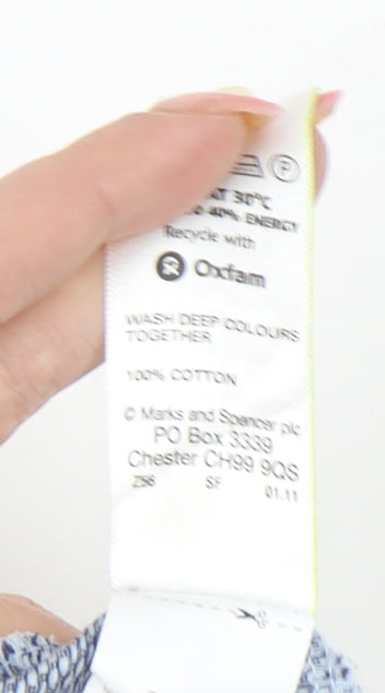 Marks and Spencer Men’s Blue 2XL Cotton Short Sleeve Polo Shirt