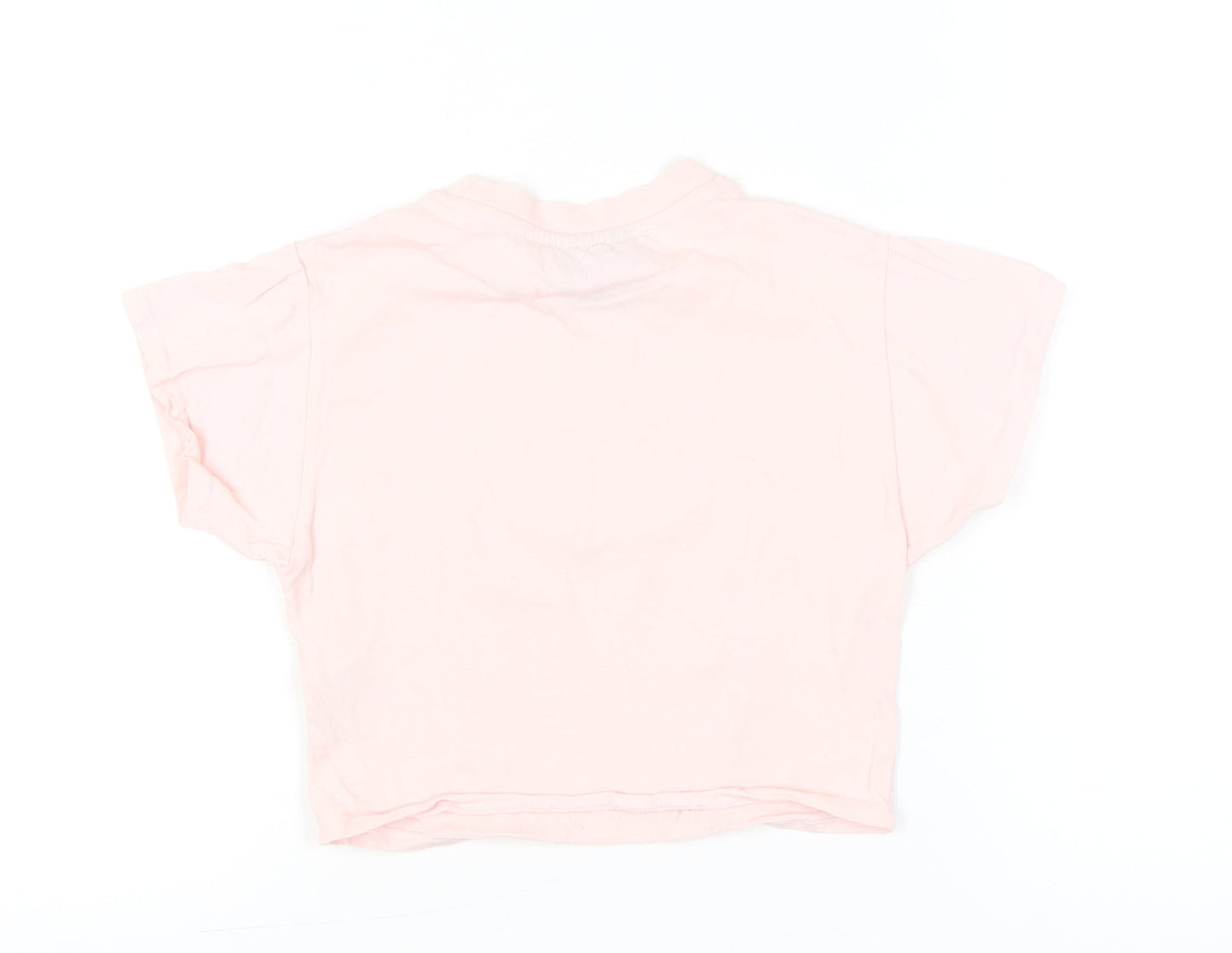 Womens UK Size S Reclaimed Vintage Pink Cropped T-Shirt