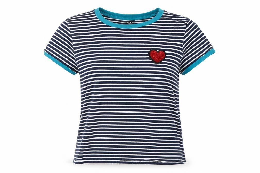 Womens UK Size XS Brave Soul Blue Basic T-Shirt