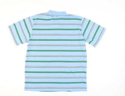 Fight the Wolf Men’s Blue Striped Polo Shirt XL Cotton Blend