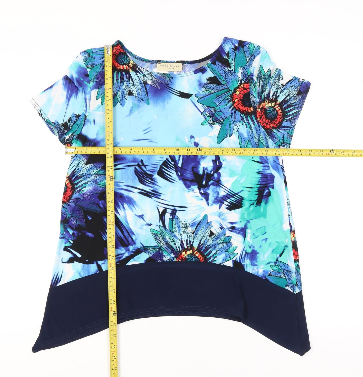Kate Lilly Womens Multicoloured Floral Tunic Blouse Size 12
