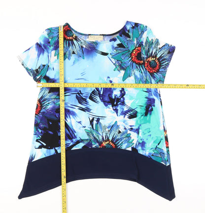 Kate Lilly Womens Multicoloured Floral Tunic Blouse Size 12