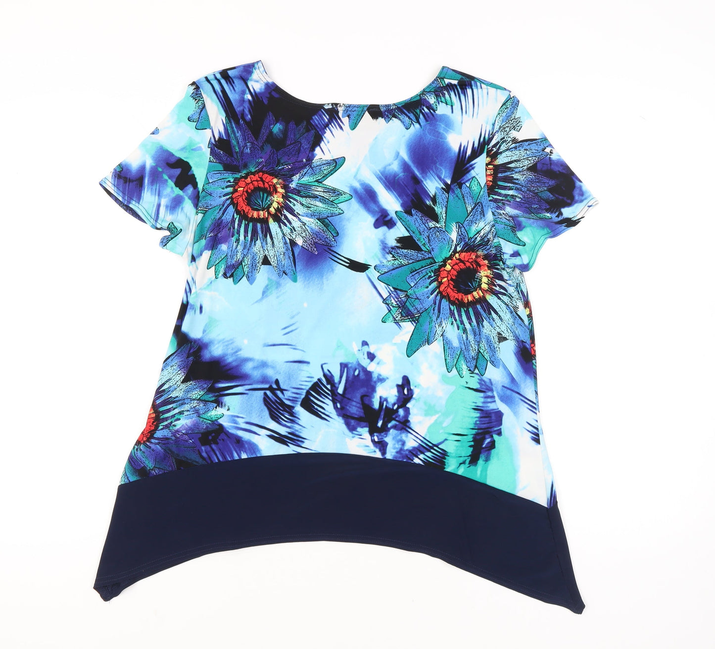 Kate Lilly Womens Multicoloured Floral Tunic Blouse Size 12