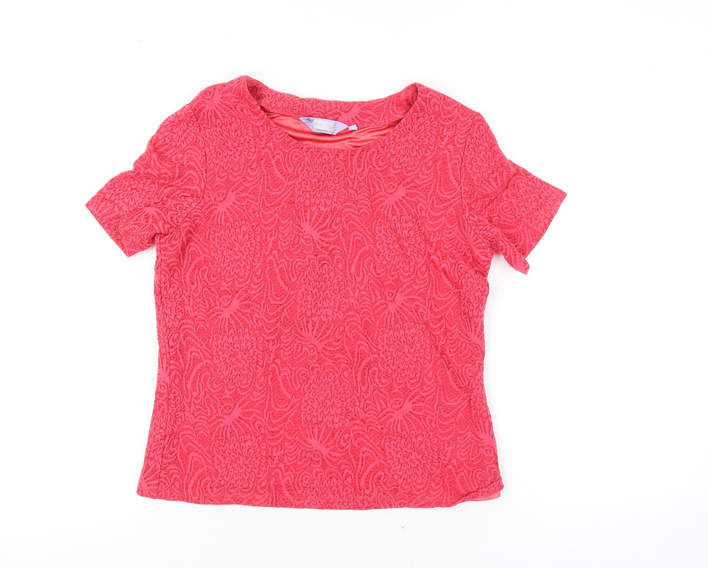 Womens UK Size 12 Honor Millburn Pink Basic T-Shirt