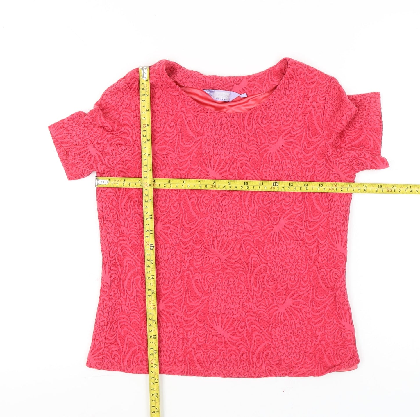 Womens UK Size 12 Honor Millburn Pink Basic T-Shirt