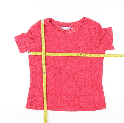 Womens UK Size 12 Honor Millburn Pink Basic T-Shirt