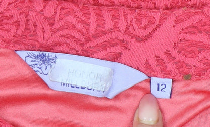 Womens UK Size 12 Honor Millburn Pink Basic T-Shirt