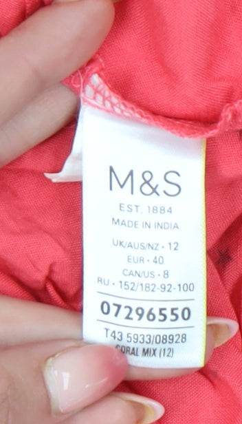 Womens UK Size 12 Marks and Spencer Pink Basic Blouse
