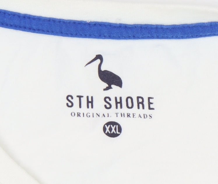 STH Shore Men’s White 2XL Graphic Beach T-Shirt Summer Cotton