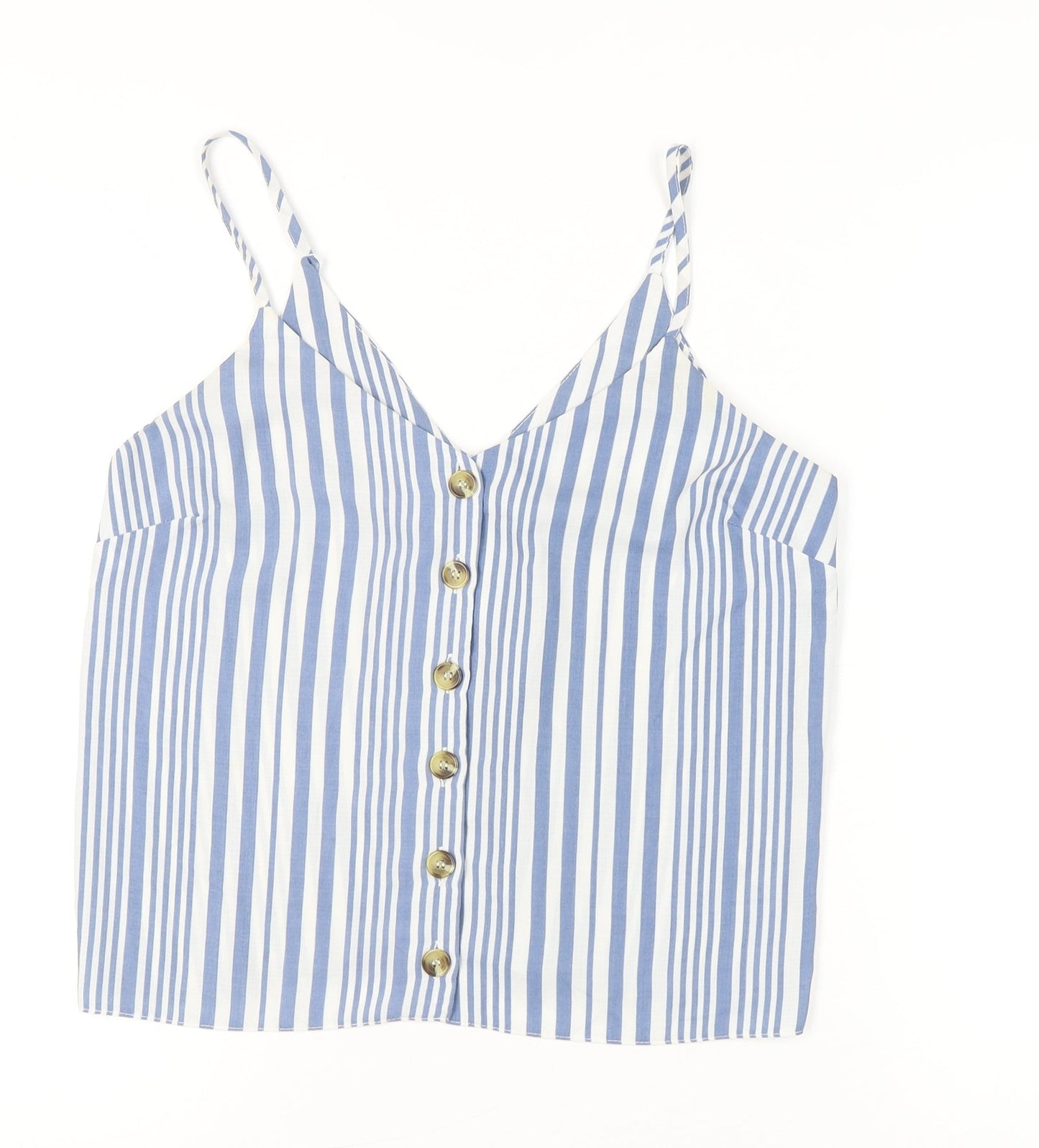 New Look Women Blue White Striped Camisole Tank Top UK 10
