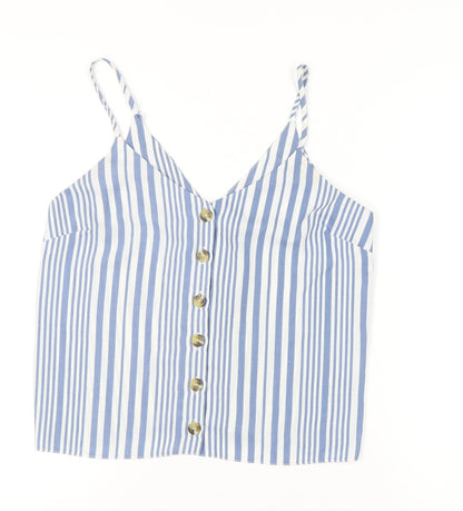 New Look Women Blue White Striped Camisole Tank Top UK 10