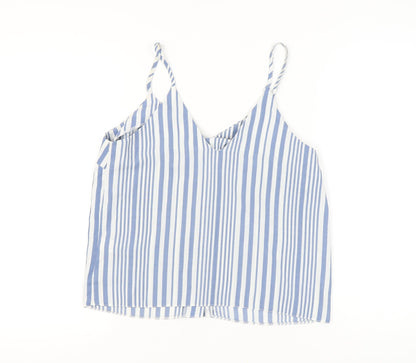 New Look Women Blue White Striped Camisole Tank Top UK 10