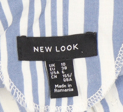 New Look Women Blue White Striped Camisole Tank Top UK 10
