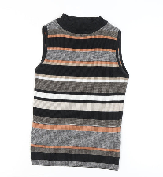New Look Women’s Multicoloured Striped Sleeveless Knit Top Size 10