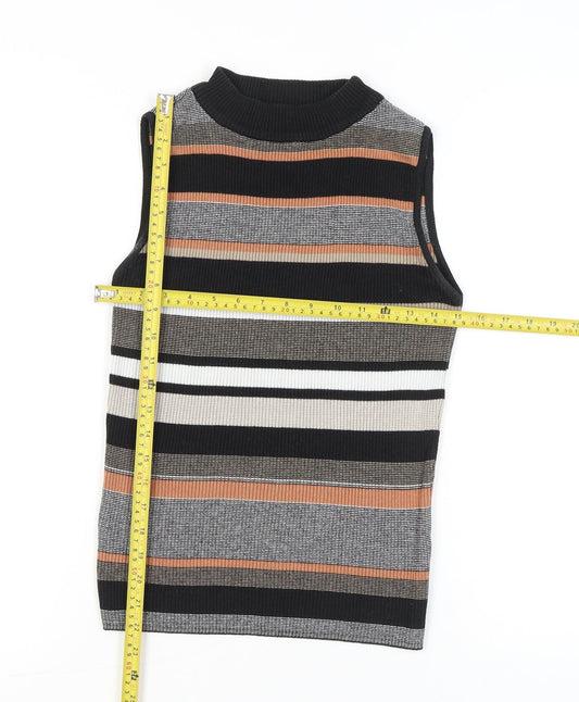 New Look Women’s Multicoloured Striped Sleeveless Knit Top Size 10
