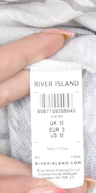 River Island Men’s Beige M Crane Print Graphic T-Shirt Short Sleeve