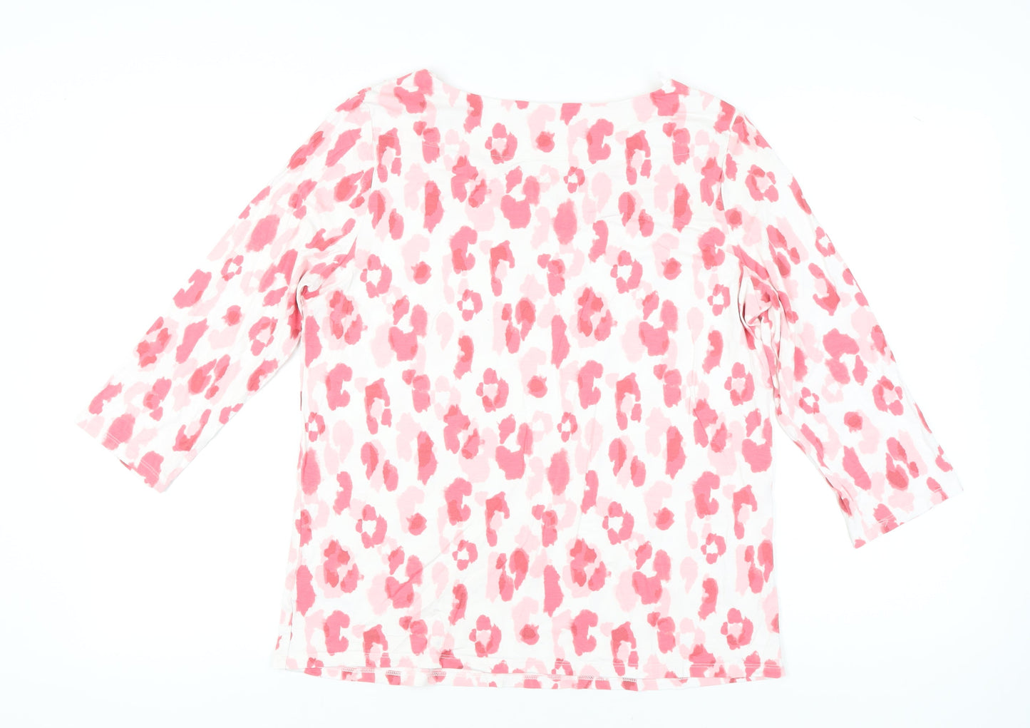 Bonmarché Women’s Pink Animal Print Blouse Size 16 3/4 Sleeve