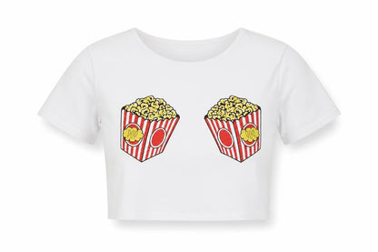 Womens UK Size 4 PRETTYLITTLETHING White Cropped T-Shirt